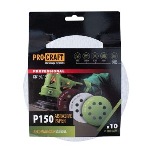Круг шліфувальний самозачепний Procraft KB180.150 UNIVERSAL (набір 10 шт.) 8 отв.