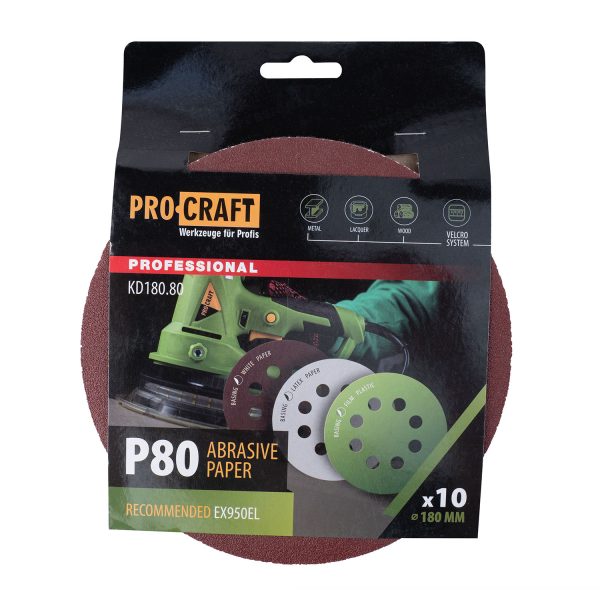 KD180_80_1.jpg Круг шліфувальний самозачепний Procraft KD180.80 UNIVERSAL (набір 10 шт.) 8 отв.