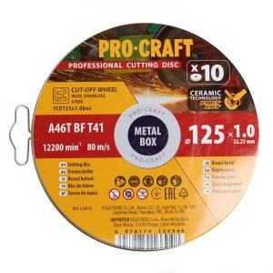 Диск відрізний керамічний Procraft YCD125x1.0b 125 мм 1,0 мм 22,2 мм 10 шт/уп